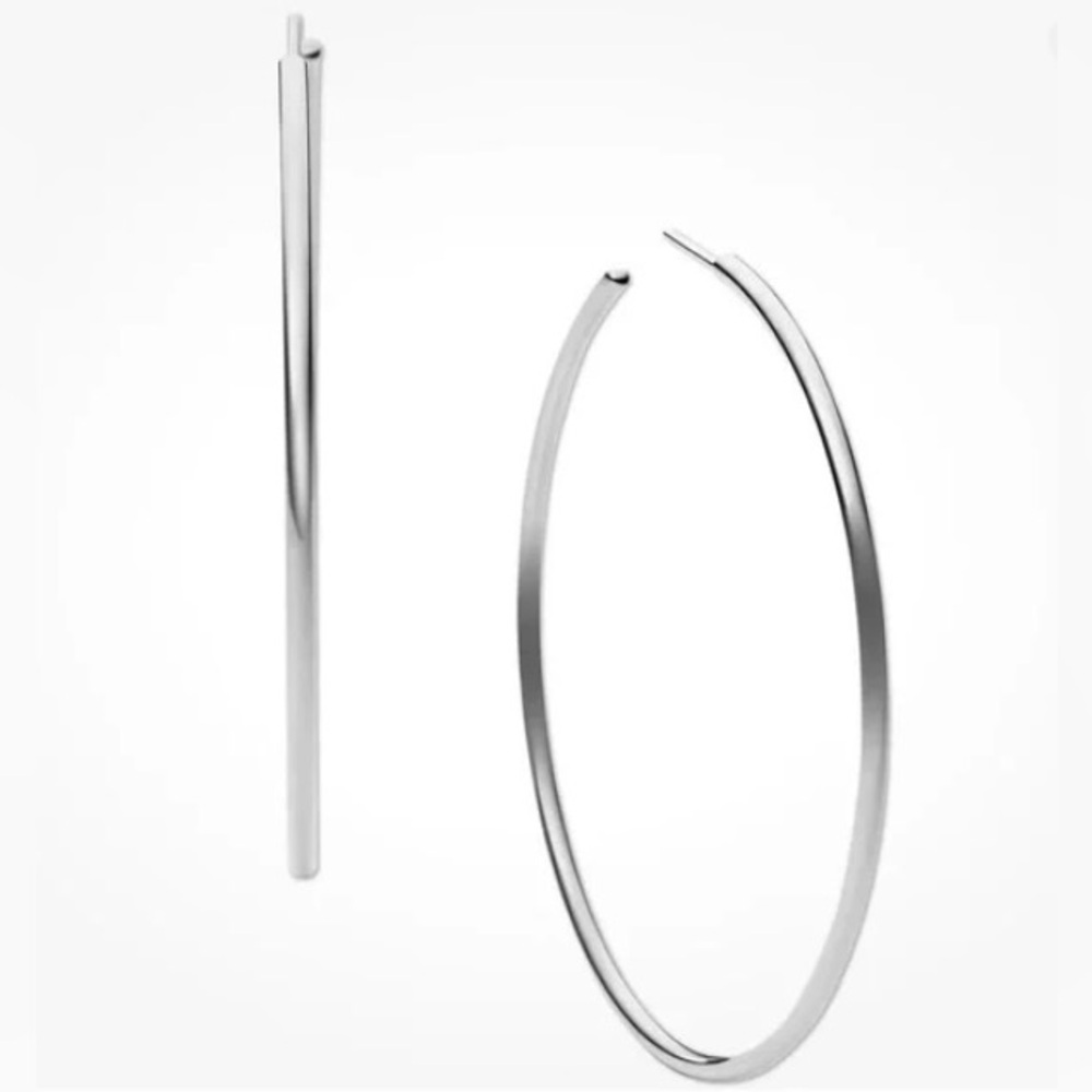 Michael Kors | Large Silver Open Hoop Earrings